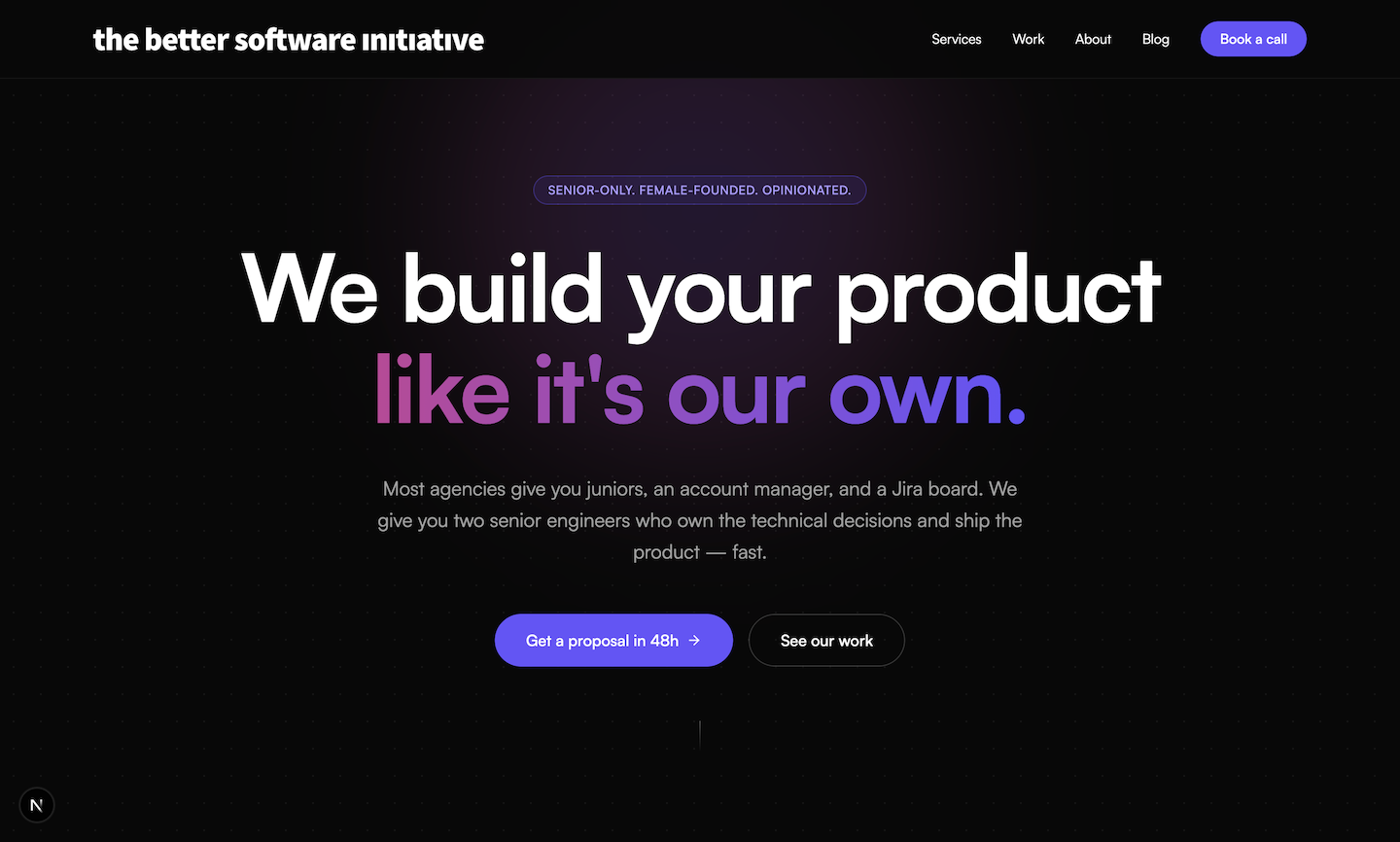 The Better Software Initiative Website Screenshot